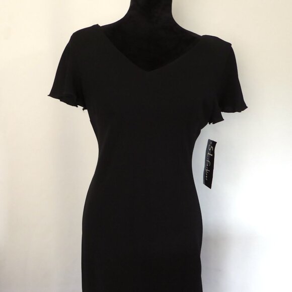 NEW S.L. FASHIONS BRAND WOMENS SHORT BLACK DRESS SIZE 10 - Picture 1 of 14